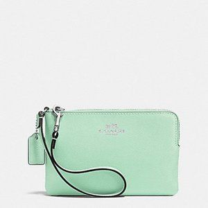 Coach Corner Zip Wristlet in Grossgrain Leather